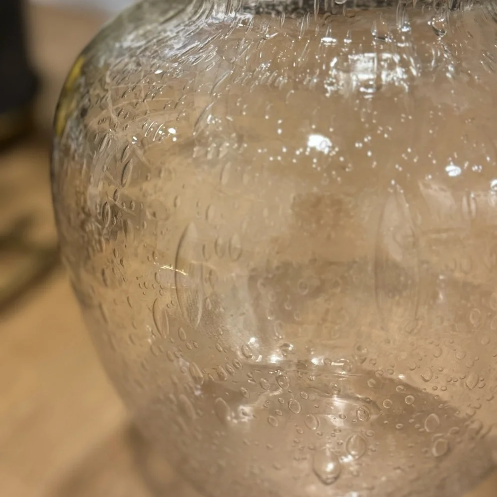 Antique Vintage Hand Blown Controlled Bubbles Glass Vase